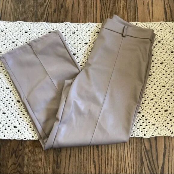 NWT 7 for All Mankind Size L Vegan Faux Leather Pants Wide Leg Ankle High Rise - Picture 5 of 14